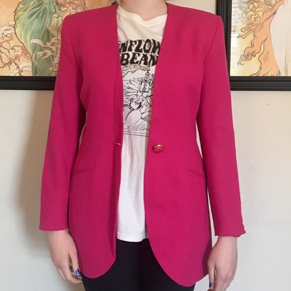 💖 Christian Dior Vintage 80s Hot Pink Blazer 💖